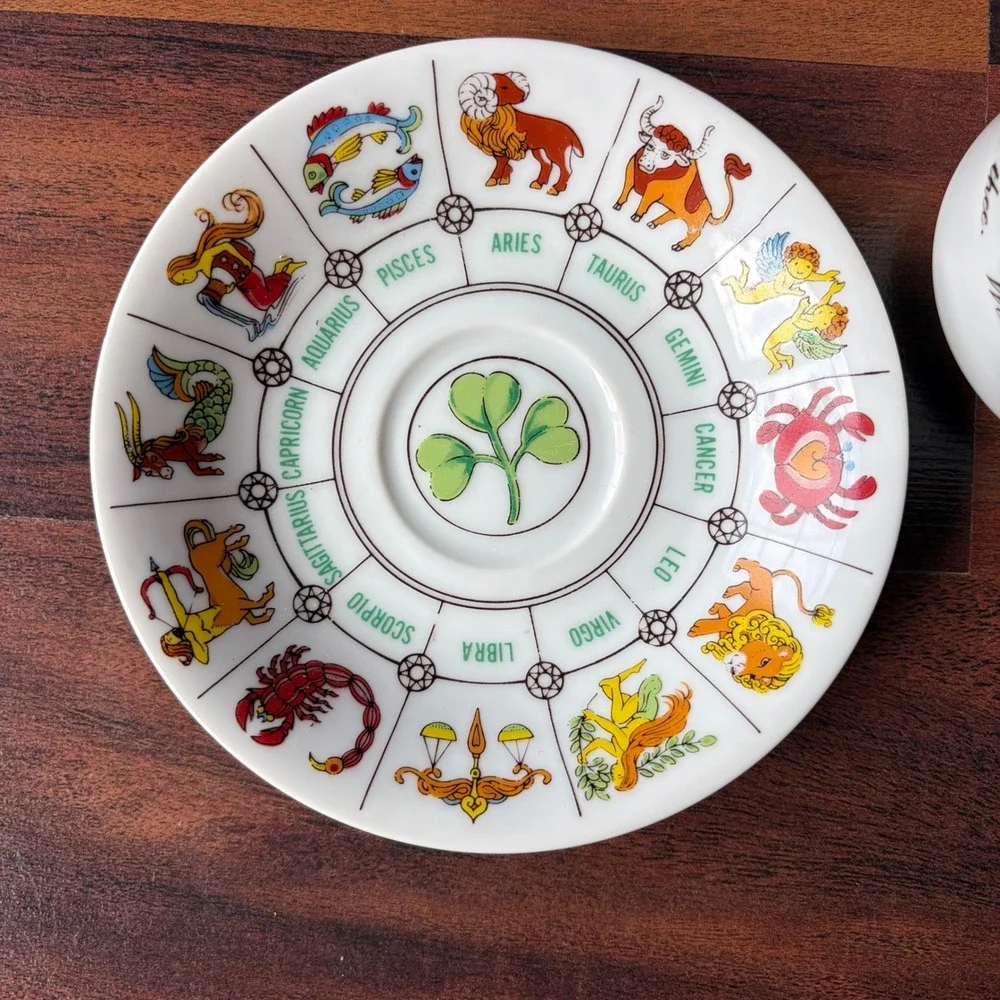 International Collectors Guild Zodiac‎ Tasseography Tea Cup Saucer Made in Japan